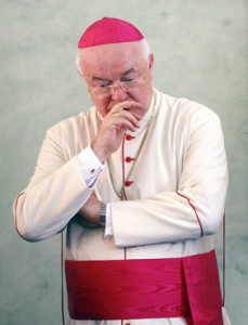 Archbishop Jozef Wesolowski, former nuncio to the Dominican Republic, is pictured during a 2011 ceremony in Santo Domingo. The Vatican's Congregation for the Doctrine of the Faith found the archbishop guilty of sexual abuse of minors and has ordered that he be laicized. RNS photo courtesy Orlando Barria/CNS